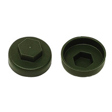 TechFast Cover Cap Olive Green 16mm (Pack 100)