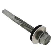 TechFast Roofing Sheet to Steel Hex Screw & Washer No.5 Tip 5.5 x 80mm Box 100