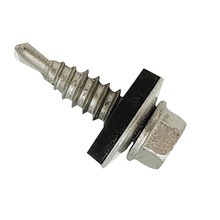 TechFast Self-Drilling Stitching Hex Screw & Washer No.1 Tip 6.3 x 25mm Box 100