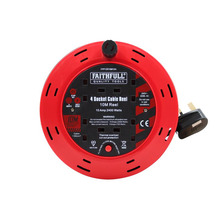 Cable Reel 240V 10A 4-Socket 10m