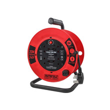 Open Cable Reel 240V 20m 13A 4 Socket (1.25mm Cable)