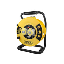 Faithfull Power Plus Open Cable Reel 110V 40m 16A 2 Socket (1.5mm Cable)