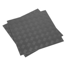 Sealey FT1S Vinyl Floor Tile with Peel & Stick Backing Silver Treadplate - Pack of 16