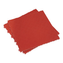 Sealey FT3R Polypropylene Floor Tile 400 x 400mm, Red Treadplate - Pack of 9