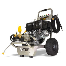 V-TUF GB130 3626psi, 250Bar, 15L/min Industrial 13HP Gearbox Driven Honda Petrol Pressure Washer - Stainless Steel Frame
