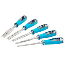 OX Pro 5 Piece Wood Chisel Set in Velcro Case - 6mm, 10mm, 16mm, 19mm & 25mm