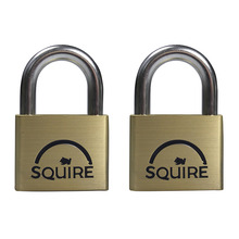 Squire HSQLN5T LN5T Lion Brass Padlocks 5-Pin 50mm Twin Pack