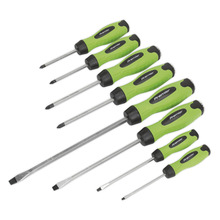 Premier Hammer-Thru Screwdriver Set 8pc - Hi-Vis Green