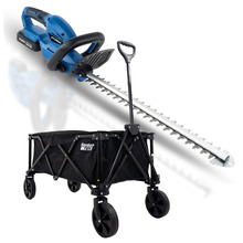 Hyundai 10'' 25cm Cordless Chainsaw Brushless 20V Li-Ion 4Ah Battery & GardenTek Folding Trolley on Wheels, Garden Trolley 120kg | HY2190+GTW220