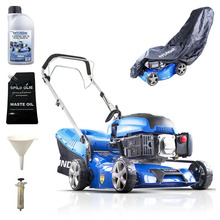 Hyundai 17'' / 43cm 139cc Cut & Mulching Self Propelled Powerful Petrol Lawnmower And Extras