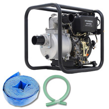 Hyundai Diesel Water Pump Electric Start Commercial 60,000 L/HR + 2 Hoses