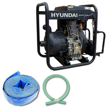 Hyundai Water Pump Chemical Seawater Diesel 2in Electric Start with 2x Hoses