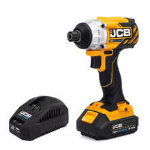 JCB 18V Brushless Impact Driver 1x 2.0Ah Lithium-Ion Battery and charger | 21-18BLID-2X-B