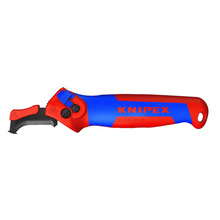 KNIPEX 16 50 145 SB Stripping Knife with Guide Shoe and Ratchet Function