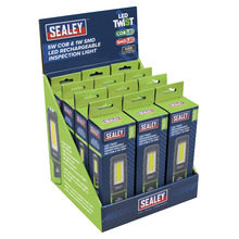 Sealey LED Twist Rechargeable Inspection Light, Green - Box of 12