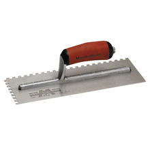 Marshalltown M702SD Notched Trowel Square 1/4in DuraSoft&reg; Handle 11 x 4.1/2in