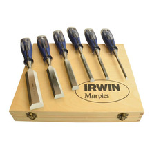 IRWINÂ® MarplesÂ® MAR750S6 IRWIN® Marples® M750 Splitproof Pro Bevel Edge Chisel Set, 6 Piece