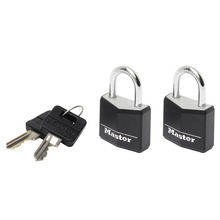 MLK9120TBLK Master Lock Aluminium Black Vinyl Cover 20mm Padlock 3-Pin - Keyed Alike x 2