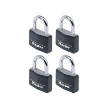MLK9140QBLK Master Lock Aluminium Black Vinyl Cover 40mm Padlock 4-Pin - Keyed Alike x 4