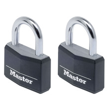 MLK9140TBLK Master Lock Aluminium Black Vinyl Cover 40mm Padlock 4-Pin - Keyed Alike x 2