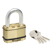 MLKM15BLF Master Lock Excell™ Brass Finish 64mm Padlock 5-Pin - 38mm Shackle