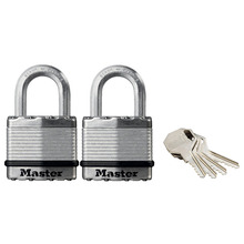 MLKM1T Master Lock Excell™ Laminated Steel 45mm Padlock - 24mm Shackle - Keyed Alike x 2