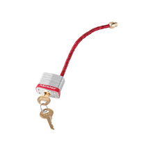 MLKS7C5RED Master Lock Lockout Padlock with Flexible Braided Steel Cable Shackle