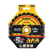 DeWalt DT10624 165mm x 20mm 24T Elite Cordless Circular Saw Blade