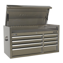 Sealey Premier™ Heavy-Duty Extra-Wide Topchest 8 Drawer 1055mm - Stainless Steel