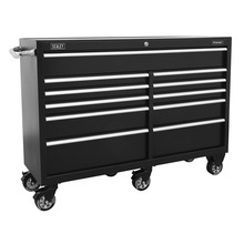 Sealey Premier™ Heavy-Duty Extra-Wide Rollcab 11 Drawer 1430mm - Black