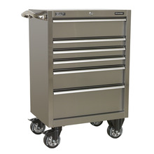 Premier™ Heavy-Duty Rollcab 6 Drawer 675mm - Stainless Steel
