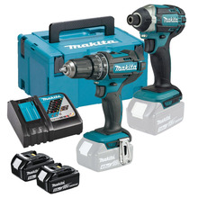 Makita DLX2131TJ 18V 2x5.0Ah Li-ion Combi Impact Twin Kit