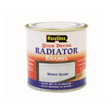 Rustins Quick Dry Radiator Enamel Paint Gloss White 250ml