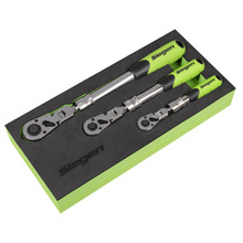 Sealey S01297 Siegen Extendable Flexi-Head Ratchet Wrench Set 3pc