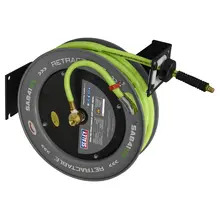Sealey SA841HV 15m Retractable High-Visibility TPR Air Hose with Steel Reel 10mm ID