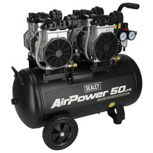 50L Low Noise Oil Free Direct Drive Air Compressor 2 x 2hp