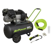 50L V-Twin Direct Drive Air Compressor 3hp with Air Accessory Kit