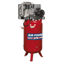 270L Vertical Belt Drive Air Compressor with Cast Cylinders 7.5hp 3ph 2-Stage