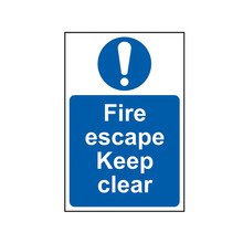 Scan SCA0158 Fire Escape Keep Clear - PVC Sign 200 x 300mm
