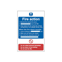 Scan SCA0165 Fire Action Procedure - PVC Sign 200 x 300mm