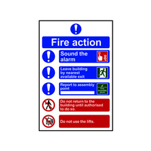 Scan SCA0178 Fire Action Procedure, Style 2 - PVC Sign 200 x 300mm