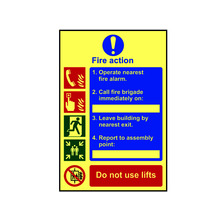 Scan SCA0202 Fire Action Procedure - Photoluminescent Sign 200 x 300mm