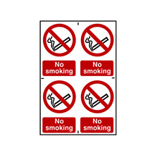 Scan SCA0552 No Smoking - 4 PVC Signs 100 x 150mm