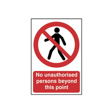 Scan SCA0622 No Unauthorised Persons Beyond This Point - PVC Sign 200 x 300mm