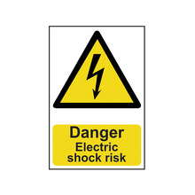 Scan SCA0750 Danger Electric Shock Risk - PVC Sign 200 x 300mm