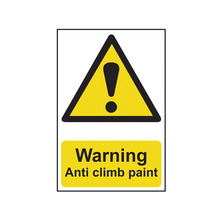 Scan SCA1113 Warning Anti Climb Paint - PVC Sign 200 x 300mm