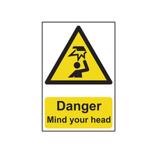 Scan SCA1150 Danger Mind Your Head - PVC Sign 200 x 300mm