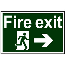 Scan SCA1504 Fire Exit Running Man Arrow Right - PVC Sign 300 x 200mm