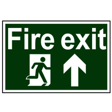 Scan SCA1505 Fire Exit Running Man Arrow Up - PVC Sign 300 x 200mm