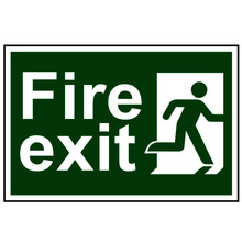 Scan SCA1507 Fire Exit Man Running Right - PVC Sign 300 x 200mm
